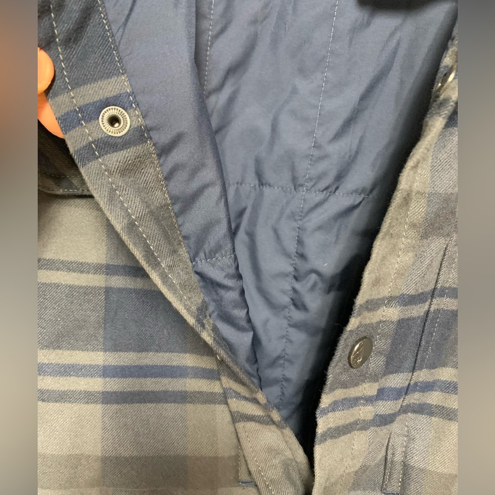NEW Stio Buckhorn Organic Cotton Insulated Blue Gray Plaid Shirt Snap Jacket XXL - Picture 8 of 9